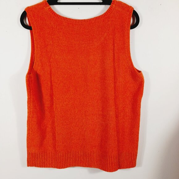 Denim & Company Orange Hooded Sweater Jacket & Tank, Size Large, Fall, Halloween - Picture 6 of 16